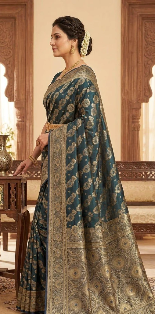 Sajarah Woven Banarasi Pure Silk Saree - Image 2